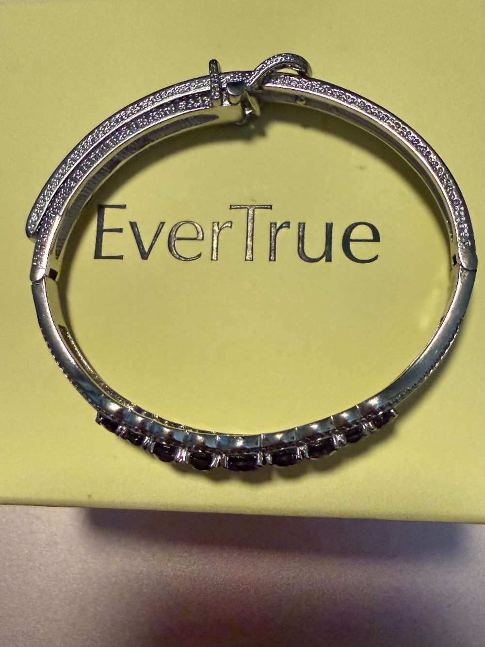 New EverTrue African Amethyst Bangle Bracelet - Picture 3 of 3